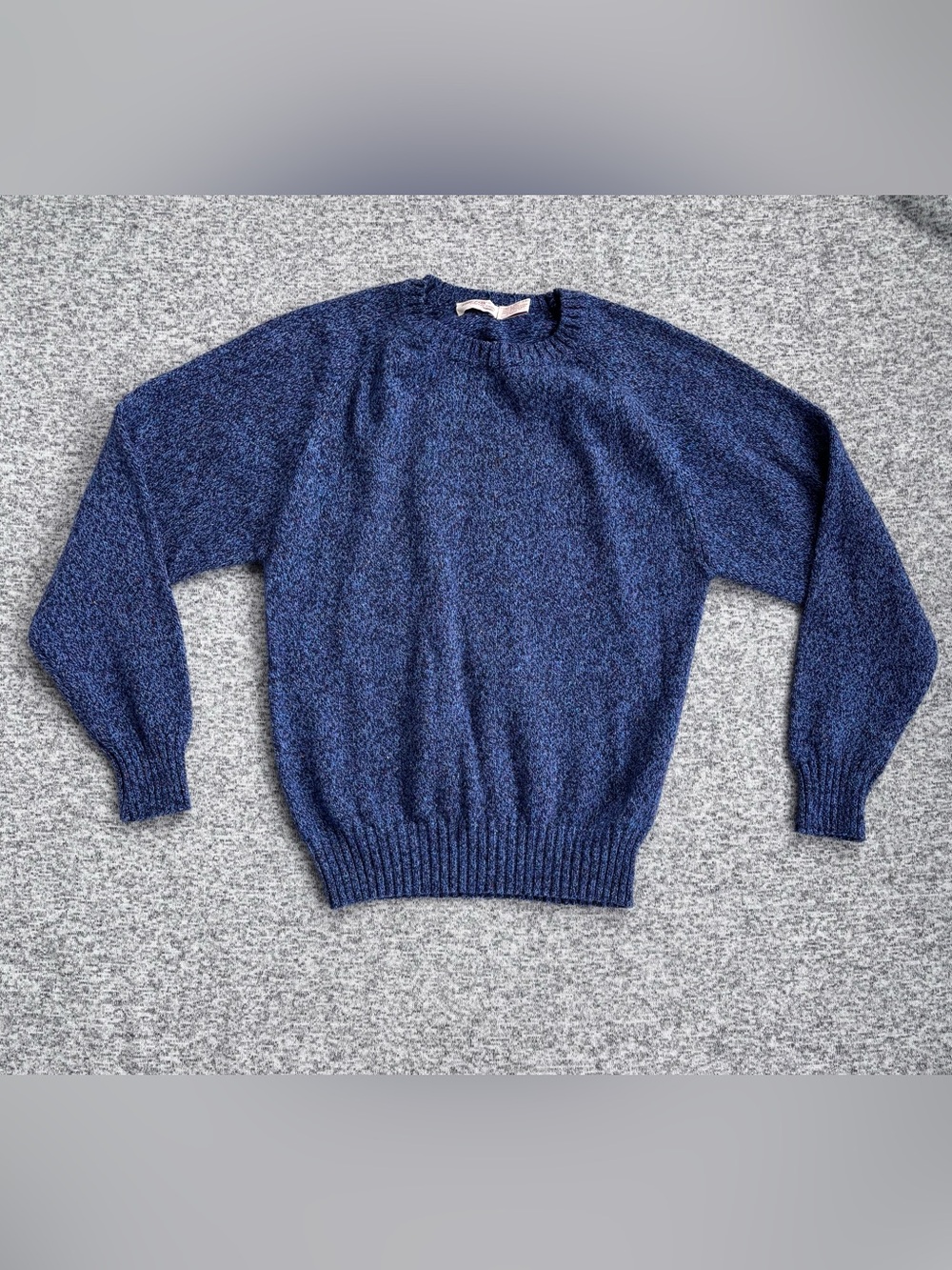 Vintage The Fox Collection Wool Blend Blue Crew Neck Sweater